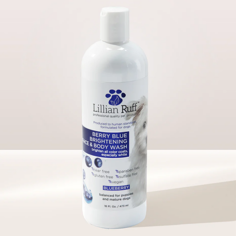 Lillian Ruff Berry Blue Brightening Face & Body Wash for Dogs & Cats – Tearless, Stain-Removing Formula 16oz