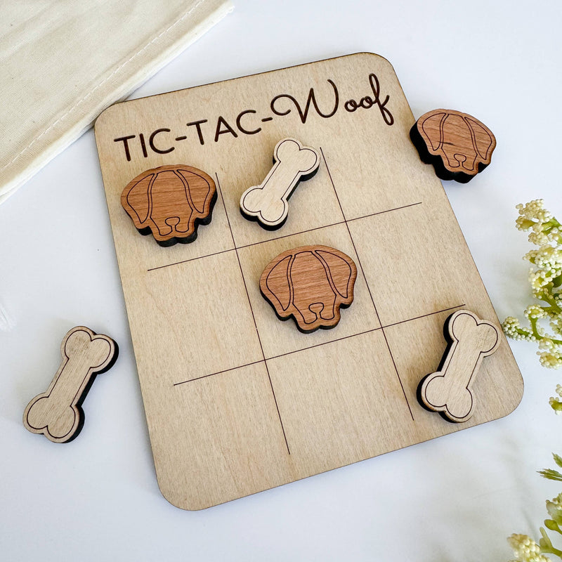 Dog Tic-Tac-Toe Game – Mini Wooden Game for Dog Lovers