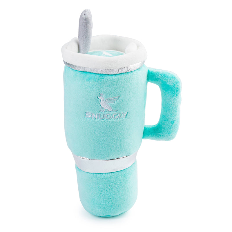 Squeaky Teal Snuggly Cup Dog Toy | Plush Tumbler Fun for Pups