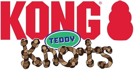 KONG Wild Knots Teddy Bear Dog Toy / Assorted Colors / Small | Plush Outside, Knotted Rope Inside