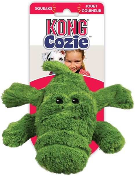 KONG Cozie Ali the Alligator Dog Toy / Medium | Soft Plush with Squeaker for Light Play
