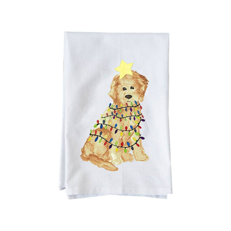 Perfect Christmas Gift for Doodle Fans – Festive Lights Kitchen Towel