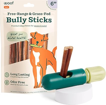 WOOF 6" BullySafe Chew Sticks – 5 Count | Safe, Long-Lasting Dog Treats