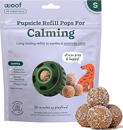 WOOF Wellness Pop Calm | Calming Vitamin Pupsicle Pops for Dogs - Small 6 oz