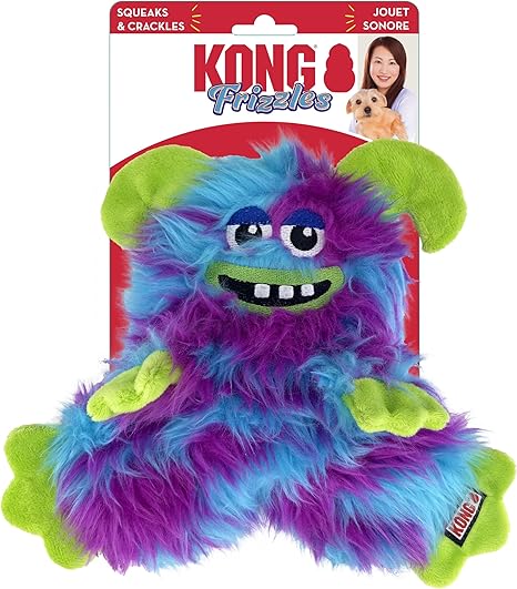 KONG Frizzles Razzle Dog Toy / Medium | Crinkle, Squeak & Tug Fun in One