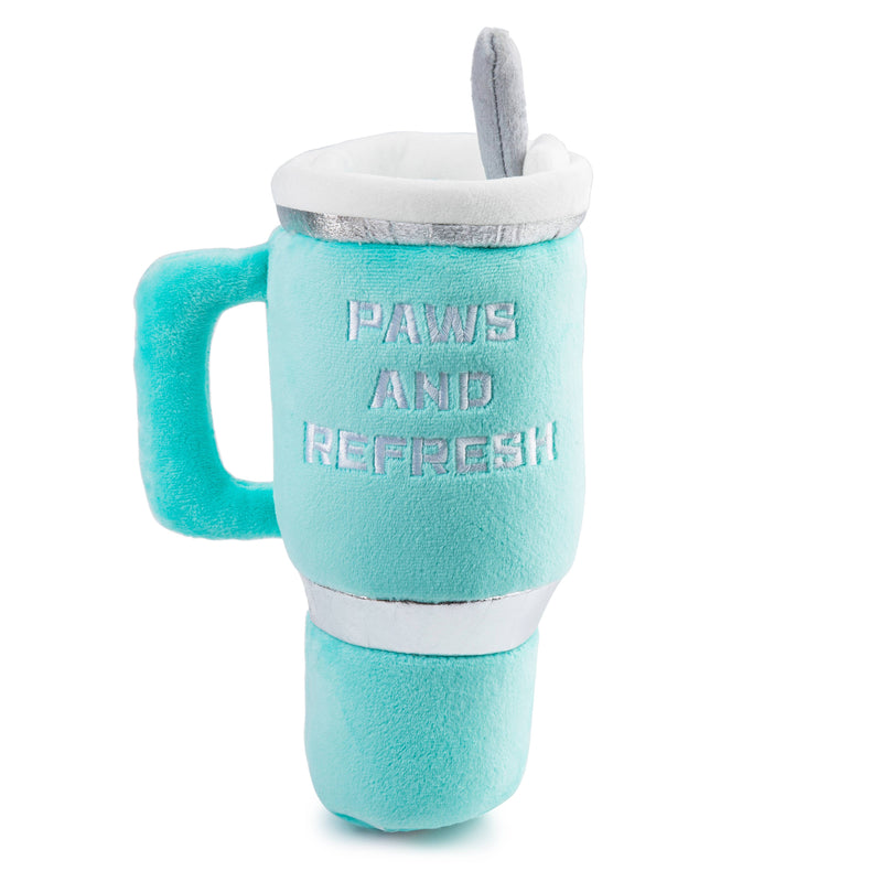 Squeaky Teal Snuggly Cup Dog Toy | Plush Tumbler Fun for Pups