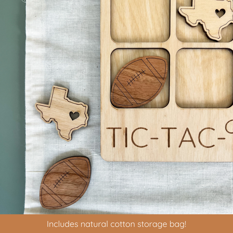 Cat Tic-Tac-Toe Game – Travel-Sized Wooden Cat Lover Gift by Birch House Living