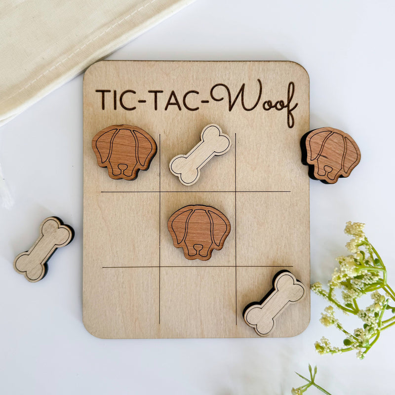 Dog Tic-Tac-Toe Game – Mini Wooden Game for Dog Lovers