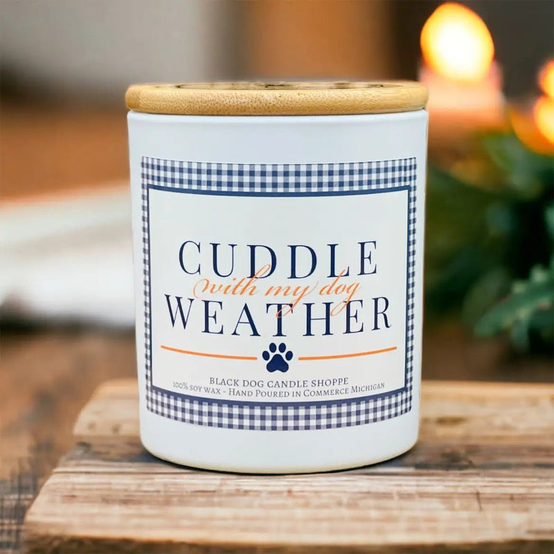 Cuddle with My Dog Weather - Bonfire Night - American PuppyThe Black Dog Candle Shoppe