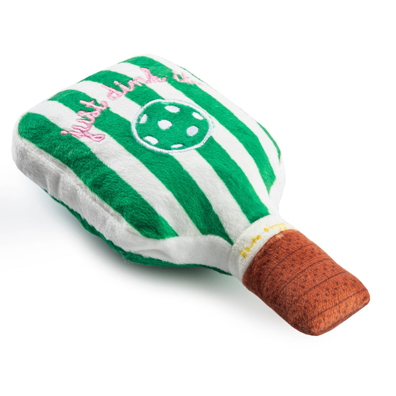Green Stripe Pickleball Paddle Dog Toy | Squeaky Plush by Haute Diggity Dog