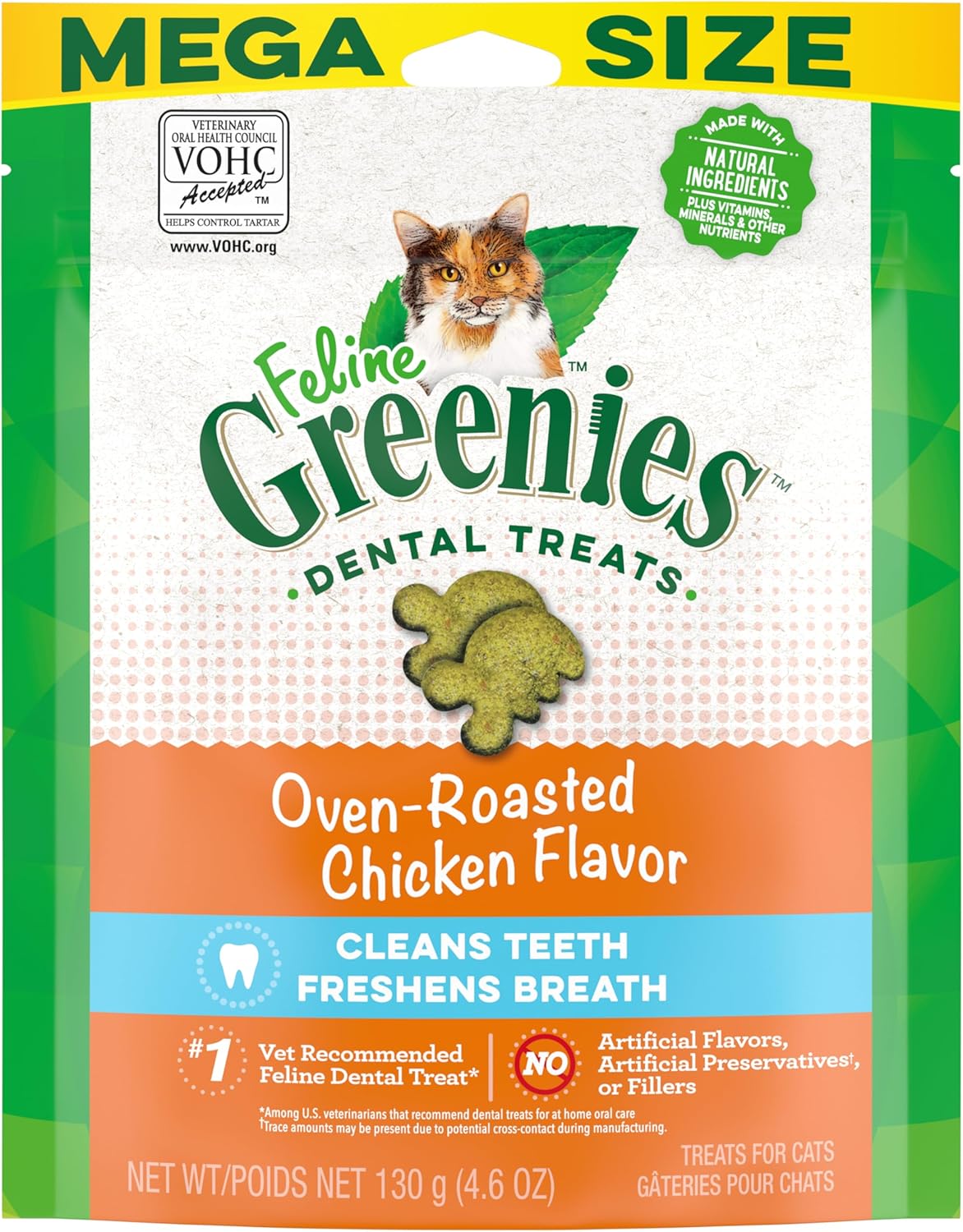 Greenies Feline Dental Cat Treats Oven Roasted Chicken Flavor 4.6 Ounc American Puppy