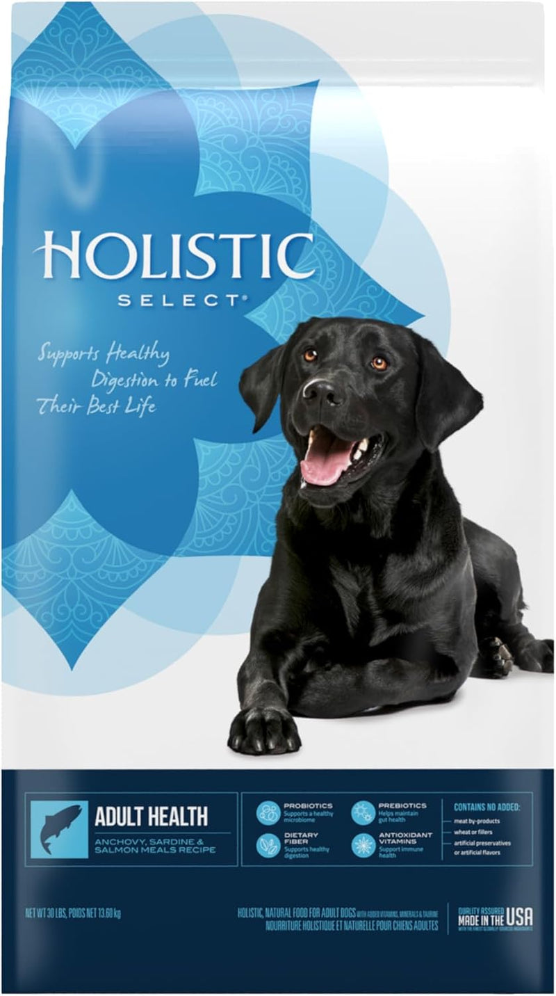 Holistic Select Natural Adult Health Anchovy, Sardine, and Salmon Meal Recipe Dry Dog Food 30 LB - American PuppyHolistic Health