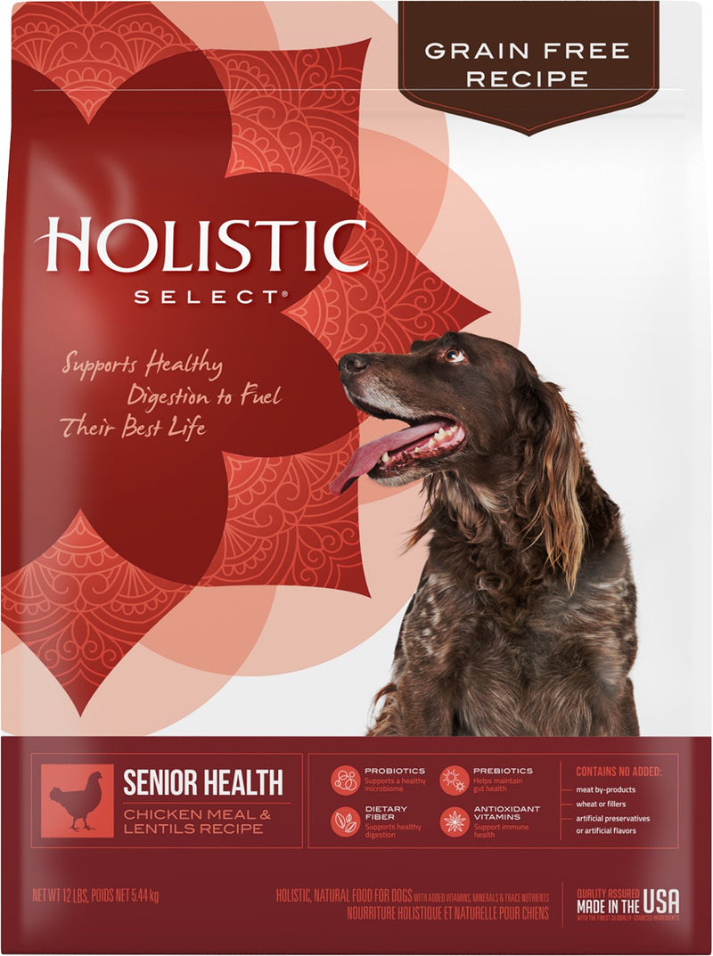 Holistic Select Senior Health Chicken Meal & Lentils Recipe Dry Dog Food, 24 - lb bag - American PuppyHolistic Health