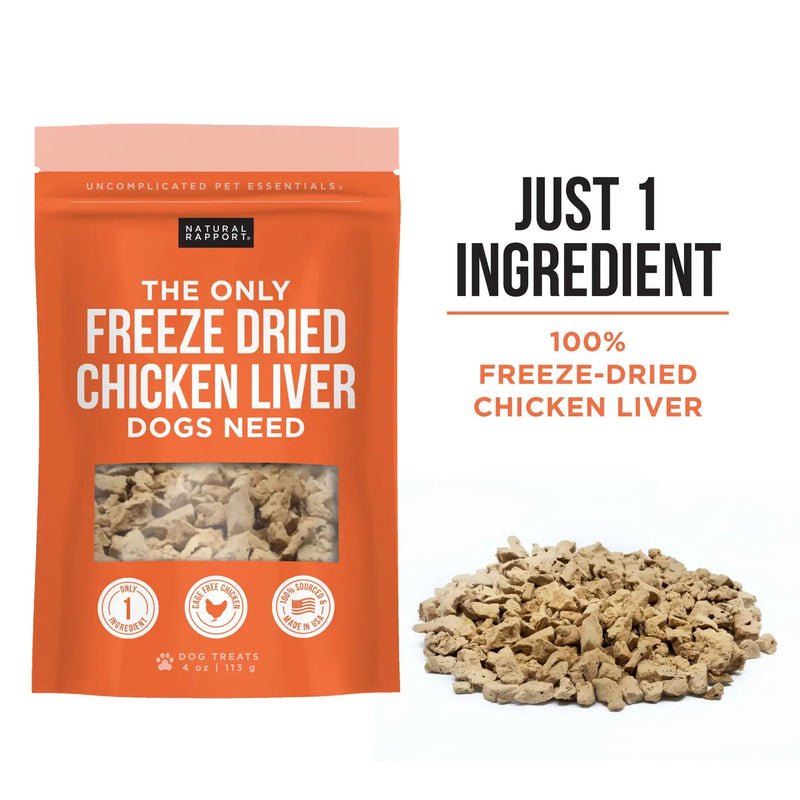 The Only Freeze Dried Chicken Liver Dogs Need - 4 ounces - American PuppyNatural Rapport