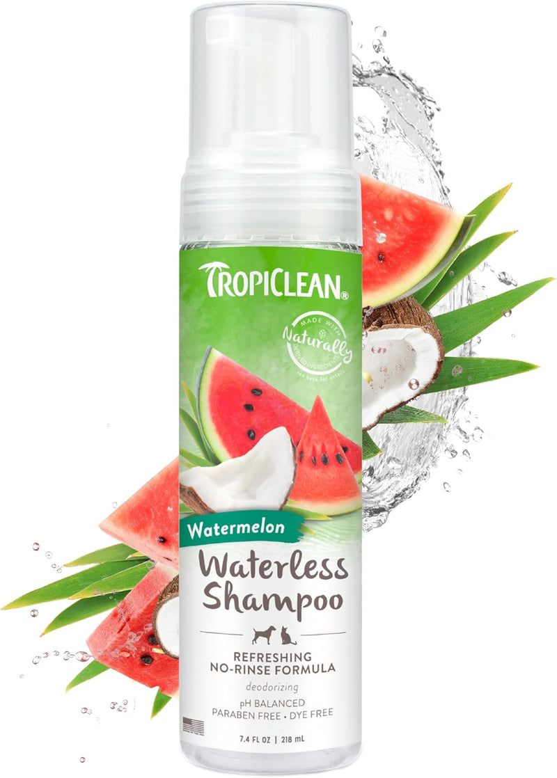 TropiClean Watermelon Waterless Shampoo | Dry Shampoo for Cats & Dogs | Cat & Dog Bath Supplies 7.4 oz - American PuppyTropiclean